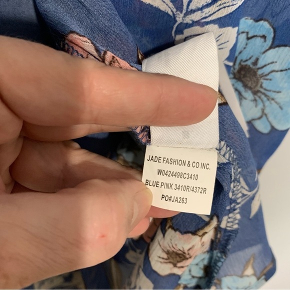 Band of Gypsies sheer boho blue floral kimono style jacket. Size XS/S - Picture 4 of 5